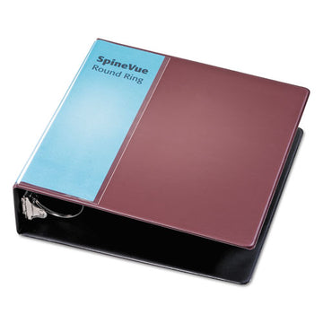 Cardinal® Spine Vue Locking Round Ring Binder, 3 Rings, 3" Capacity, 11 X 8.5, Maroon freeshipping - TVN Wholesale